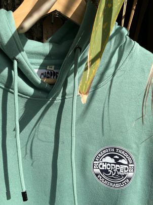 Chopped Strength Through Vulnerability Slate Green Unisex Pullover Hooded Sweatshirt