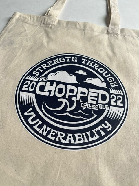 Chopped Strength Through Vulnerability Natural Tote Bag with Long Handles