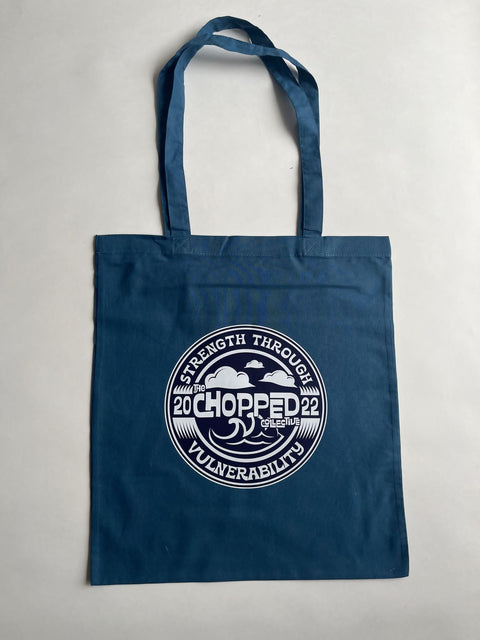 Chopped Strength Through Vulnerability Airforce Blue Tote Bag with Long Handles