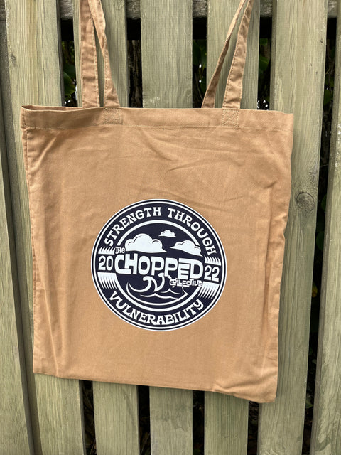 Chopped Strength Through Vulnerability Caramel Tote Bag with Long Handles