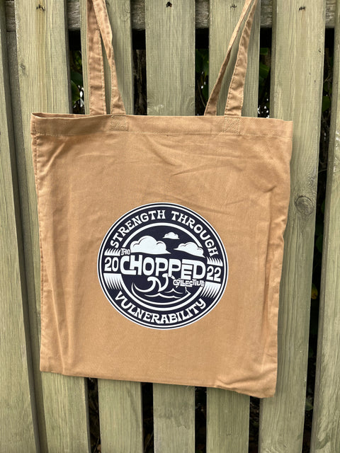 Chopped Strength Through Vulnerability Caramel Tote Bag with Long Handles