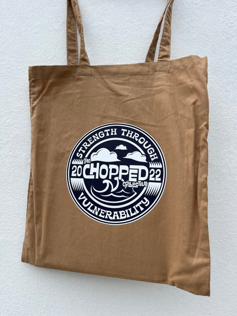 Chopped Strength Through Vulnerability Caramel Tote Bag with Long Handles