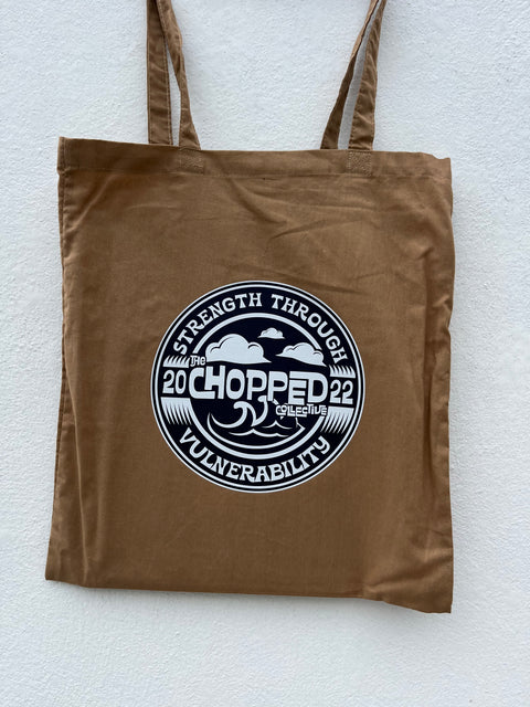 Chopped Strength Through Vulnerability Caramel Tote Bag with Long Handles