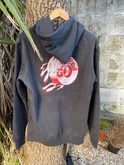 Insane In The 'Thane Stone Ash Black Over Sized Organic Hooded Sweatshirt